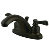 NuWave French Double-Handle 3-Hole Deck Mount 4-Inch Centerset Bathroom Faucet with Pop-Up Drain