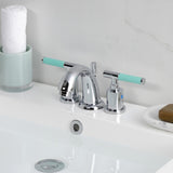 Kaiser Two-Handle 3-Hole Deck Mount Widespread Bathroom Faucet with Retail Pop-Up Drain