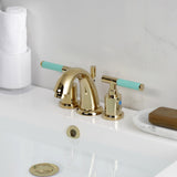 Kaiser Two-Handle 3-Hole Deck Mount Widespread Bathroom Faucet with Retail Pop-Up Drain