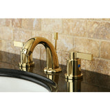 NuvoFusion Two-Handle 3-Hole Deck Mount Widespread Bathroom Faucet with Retail Pop-Up Drain