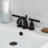 Kaiser Two-Handle 3-Hole Deck Mount Widespread Bathroom Faucet with Retail Pop-Up Drain