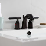 Kaiser Two-Handle 3-Hole Deck Mount Widespread Bathroom Faucet with Retail Pop-Up Drain