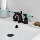 Kaiser Two-Handle 3-Hole Deck Mount Widespread Bathroom Faucet with Retail Pop-Up Drain