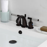 Kaiser Two-Handle 3-Hole Deck Mount Widespread Bathroom Faucet with Retail Pop-Up Drain