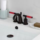 Kaiser Two-Handle 3-Hole Deck Mount Widespread Bathroom Faucet with Retail Pop-Up Drain