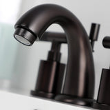 Kaiser Two-Handle 3-Hole Deck Mount Widespread Bathroom Faucet with Retail Pop-Up Drain