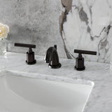 Manhattan Two-Handle 3-Hole Deck Mount Widespread Bathroom Faucet with Retail Pop-Up Drain