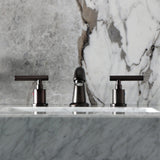 Manhattan Two-Handle 3-Hole Deck Mount Widespread Bathroom Faucet with Retail Pop-Up Drain