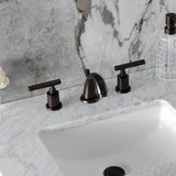 Manhattan Two-Handle 3-Hole Deck Mount Widespread Bathroom Faucet with Retail Pop-Up Drain