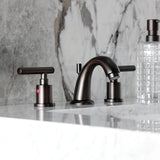 Manhattan Two-Handle 3-Hole Deck Mount Widespread Bathroom Faucet with Retail Pop-Up Drain