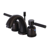 Concord Two-Handle 3-Hole Deck Mount Widespread Bathroom Faucet with Retail Pop-Up Drain