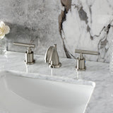 Manhattan Two-Handle 3-Hole Deck Mount Widespread Bathroom Faucet with Retail Pop-Up Drain