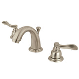 NuWave French Two-Handle 3-Hole Deck Mount Widespread Bathroom Faucet with Retail Pop-Up Drain