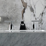 Manhattan Two-Handle 3-Hole Deck Mount Widespread Bathroom Faucet with Retail Pop-Up Drain