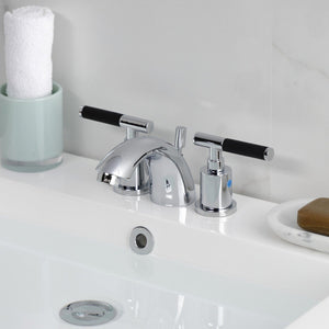 Kaiser Two-Handle 3-Hole Deck Mount Mini-Widespread Bathroom Faucet with Pop-Up Drain