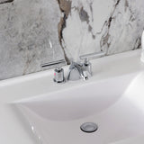 Manhattan Two-Handle 3-Hole Deck Mount Mini-Widespread Bathroom Faucet with Pop-Up Drain