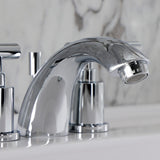 Manhattan Two-Handle 3-Hole Deck Mount Mini-Widespread Bathroom Faucet with Pop-Up Drain