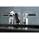 Kaiser Two-Handle 3-Hole Deck Mount Mini-Widespread Bathroom Faucet with Pop-Up Drain