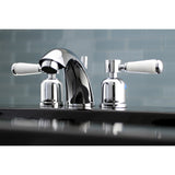 Paris Two-Handle 3-Hole Deck Mount Mini-Widespread Bathroom Faucet with Pop-Up Drain