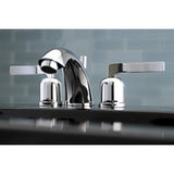 Centurion Two-Handle 3-Hole Deck Mount Mini-Widespread Bathroom Faucet with Pop-Up Drain