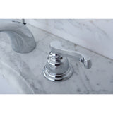 Royale Two-Handle 3-Hole Deck Mount Mini-Widespread Bathroom Faucet with Pop-Up Drain