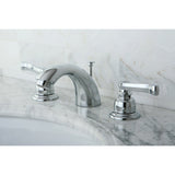 Royale Two-Handle 3-Hole Deck Mount Mini-Widespread Bathroom Faucet with Pop-Up Drain