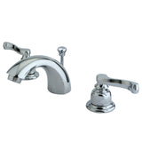 Royale Two-Handle 3-Hole Deck Mount Mini-Widespread Bathroom Faucet with Pop-Up Drain