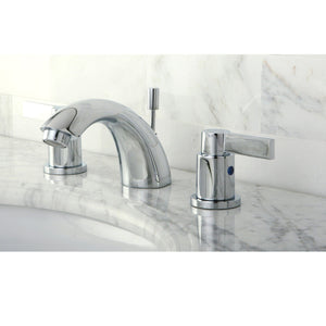 NuvoFusion Two-Handle 3-Hole Deck Mount Mini-Widespread Bathroom Faucet with Pop-Up Drain