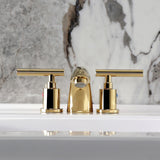 Manhattan Two-Handle 3-Hole Deck Mount Mini-Widespread Bathroom Faucet with Pop-Up Drain