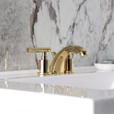 Manhattan Two-Handle 3-Hole Deck Mount Mini-Widespread Bathroom Faucet with Pop-Up Drain