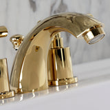 Manhattan Two-Handle 3-Hole Deck Mount Mini-Widespread Bathroom Faucet with Pop-Up Drain