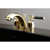 Kaiser Two-Handle 3-Hole Deck Mount Mini-Widespread Bathroom Faucet with Pop-Up Drain