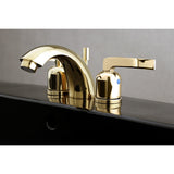 Centurion Two-Handle 3-Hole Deck Mount Mini-Widespread Bathroom Faucet with Pop-Up Drain