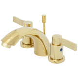 NuvoFusion Two-Handle 3-Hole Deck Mount Mini-Widespread Bathroom Faucet with Pop-Up Drain