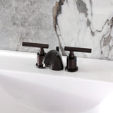 Manhattan Two-Handle 3-Hole Deck Mount Mini-Widespread Bathroom Faucet with Pop-Up Drain