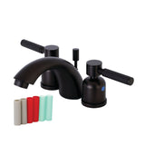 Kaiser Two-Handle 3-Hole Deck Mount Mini-Widespread Bathroom Faucet with Pop-Up Drain