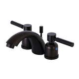 Concord Two-Handle 3-Hole Deck Mount Mini-Widespread Bathroom Faucet with Pop-Up Drain