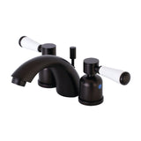 Paris Two-Handle 3-Hole Deck Mount Mini-Widespread Bathroom Faucet with Pop-Up Drain