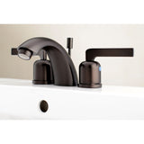 Centurion Two-Handle 3-Hole Deck Mount Mini-Widespread Bathroom Faucet with Pop-Up Drain