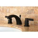 NuvoFusion Two-Handle 3-Hole Deck Mount Mini-Widespread Bathroom Faucet with Pop-Up Drain