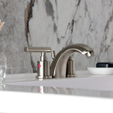 Manhattan Two-Handle 3-Hole Deck Mount Mini-Widespread Bathroom Faucet with Pop-Up Drain