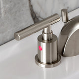 Manhattan Two-Handle 3-Hole Deck Mount Mini-Widespread Bathroom Faucet with Pop-Up Drain