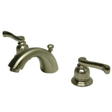 Royale Two-Handle 3-Hole Deck Mount Mini-Widespread Bathroom Faucet with Pop-Up Drain