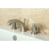 NuvoFusion Two-Handle 3-Hole Deck Mount Mini-Widespread Bathroom Faucet with Pop-Up Drain