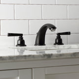 Royale Two-Handle 3-Hole Deck Mount Widespread Bathroom Faucet with Retail Pop-Up Drain