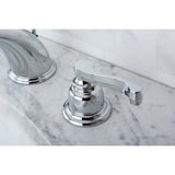 Royale Two-Handle 3-Hole Deck Mount Widespread Bathroom Faucet with Retail Pop-Up Drain