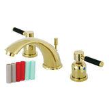 Kaiser Two-Handle 3-Hole Deck Mount Widespread Bathroom Faucet with Retail Pop-Up Drain