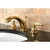 Royale Two-Handle 3-Hole Deck Mount Widespread Bathroom Faucet with Retail Pop-Up Drain