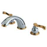 Royale Two-Handle 3-Hole Deck Mount Widespread Bathroom Faucet with Retail Pop-Up Drain