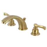 Royale Two-Handle 3-Hole Deck Mount Widespread Bathroom Faucet with Retail Pop-Up Drain